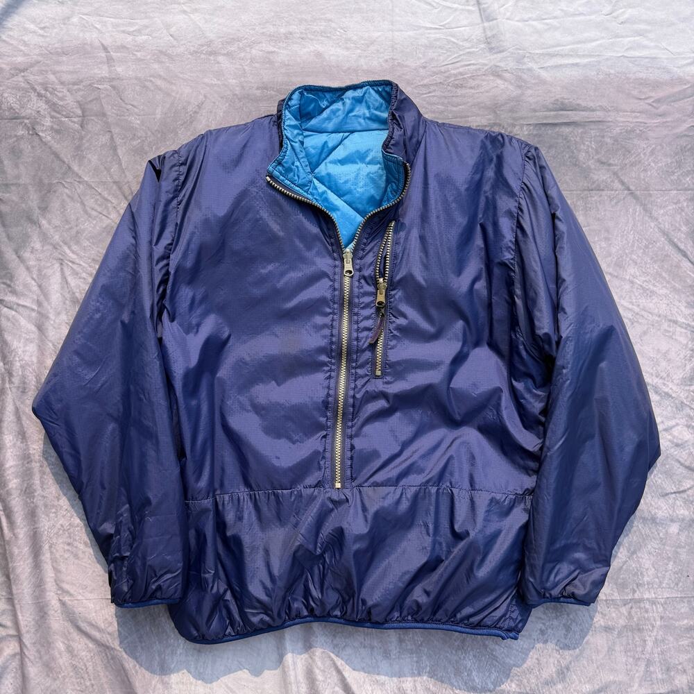Women's Vintage Moving Comfort Blue Reversible 3/4 Zip Pullover Jacket Sz Small